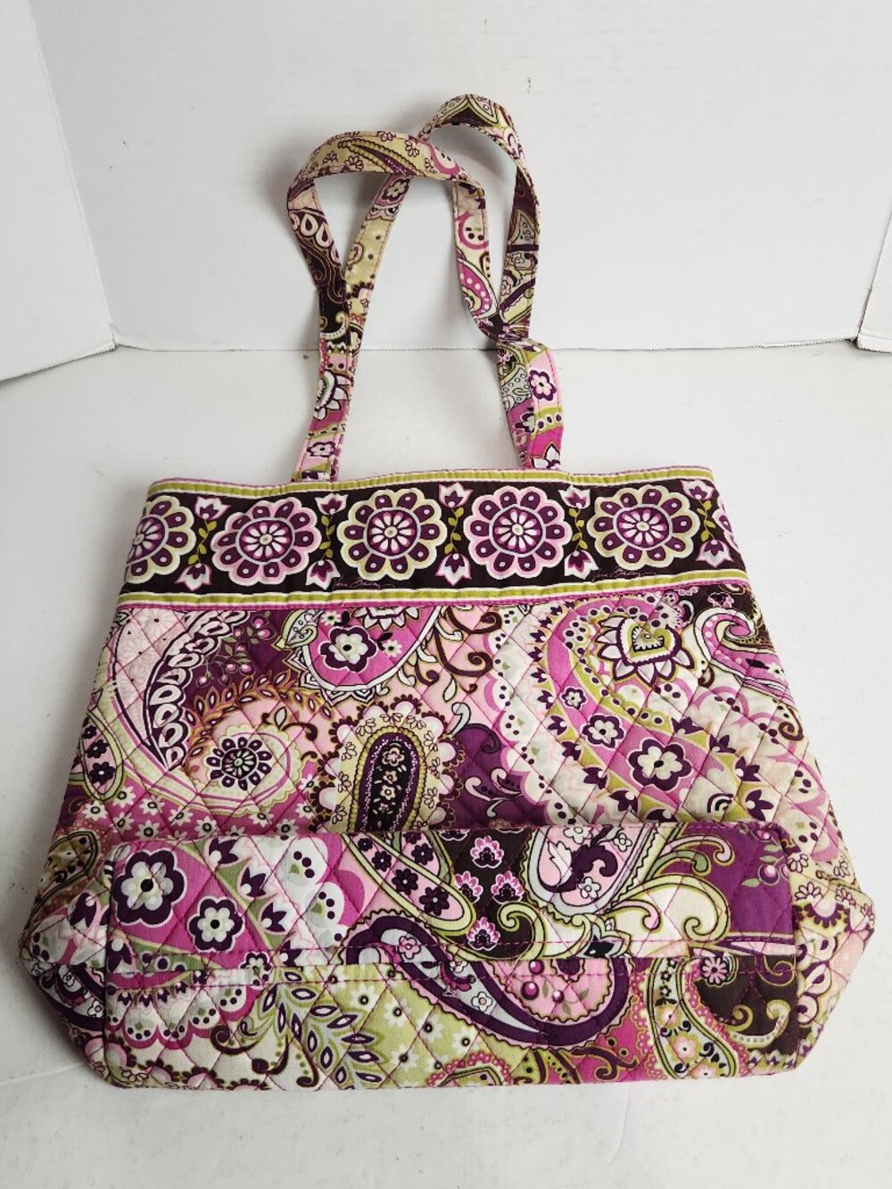 Vera Bradley Very Berry Purple Pink Floral Paisley Quilted Tote Bag Retired